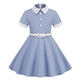 thumbnail image 3 of XEGLSBU Short Sleeve Belt Splicing Vintage Children's Dress Princess Dress, 3 of 3