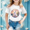 thumbnail image 1 of WEAIXIMIUNG T-Shirt Imprimé à Manches Courtes pour Filles de Pâques, Haut Décontracté 120, 1 of 4