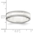 thumbnail image 2 of 925 Sterling Silver 5mm Design Edge Size 7 Band Ring, 2 of 2