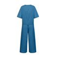 thumbnail image 5 of Kcodviy Ensembles en Lin pour Femmes Tailleurs Pantalons pour Femmes Chic Grande Taille2 Pcs Tailleurs Pantalons en Coton pour Dames Grande Taille Blouse Imprimée à Manches Courtes Pantalon Court Ample Deux Pièces Chic Combinaison Tailleur Tailleurs Pantalons, 5 of 5