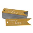 thumbnail image 1 of Inkdotpot Pack Of 100 Made With Love Text Favor Paper Tags Craft Real Silver Foil Hang Tags, 1 of 6