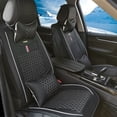 thumbnail image 3 of Maidao Car Seat Covers Leather Full Set for Mercedes-Benz for B160 2009-Present 5 Seats Compatible Airbag Waterproof Front Rear Cushion Protector with Pillow Black and White, 3 of 9