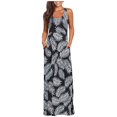thumbnail image 1 of Femmes Sans Manches Poche Casual Imprimé Floral Plage Longue Maxi Robe en Vrac, 1 of 6