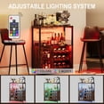 thumbnail image 4 of YUSAZENS Wine Bar Cabinet with LED Lights, Liquor Storage Cabinet with Detachable Wine Rack, Glass Holder & Mesh Door, Buffet Sideboard for Dining Room, Kitchen, Living Room, Rustic Brown, 4 of 8