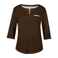 thumbnail image 4 of QIPOPIQ Plus-Size Tops for Women Summer V Neck T Shirts Color Block Raglan Tees Clearance, 4 of 5