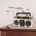 thumbnail image 2 of RONSHIN RX-880D Enregistreur Radio Portable Haut-Parleurs Style Rétro Antique Radio à Cassette pour Extérieur Radio Multibande, AM, FM, SW, USB, MP3, 2 of 8