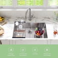 thumbnail image 1 of GloryStar Undermount Single Bowl Kitchen Sink, 304 Stainless Steel Deep Basin, Hand-Welded, Includes Bottom Grid & Accessories, 1 of 7