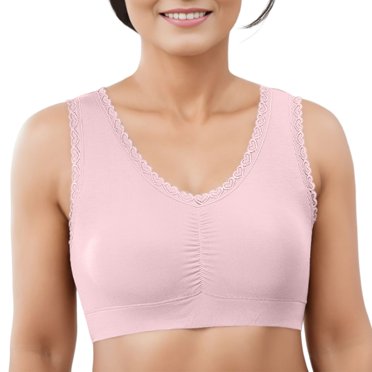 B91xZ Plus Size Sports Bras for Women Comfort Sports Bras in Neutral Colors,Pink XL