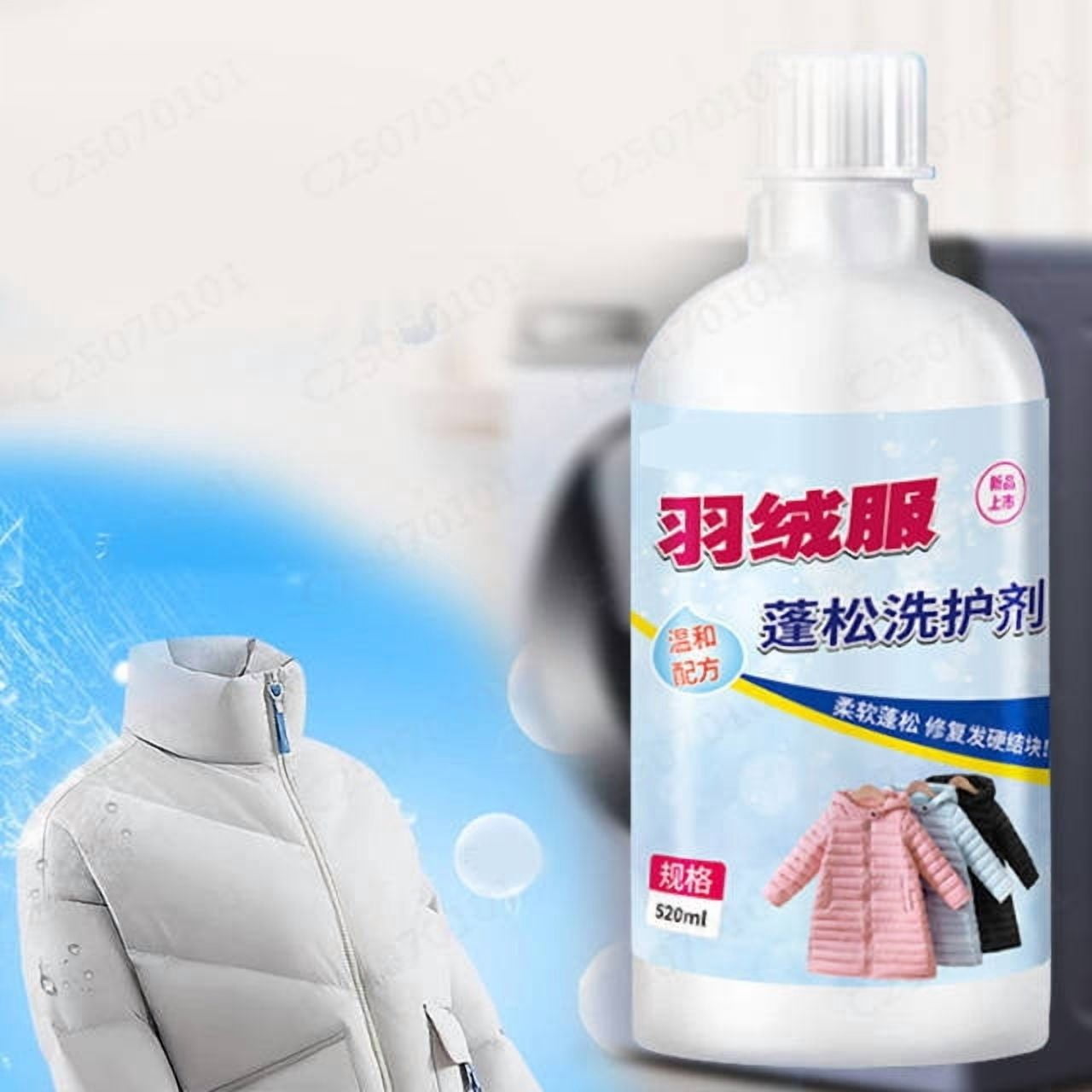 CaiYueKe Down Jacket Detergent 520ml Fluffing Agent for Down Coats Comforters Restores Loft Prevents Clumping Shrinkage Gentle Wash Softens Feathers Care Laundry Soap for Winter Outerwear