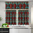 thumbnail image 3 of Aztec Tribal Cafe Curtains with Valance Short Farmhouse Kitchen Curtains and Valances Set Bathroom Window Curtains Valance and Tiers Set, 3 of 5