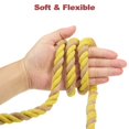 thumbnail image 4 of Unique Bargains 1/2Inch x 50Feet Natural Twisted Cotton Rope 3 Strand Tug of War Rope with Sealing Tape Yellow Brown, 4 of 6