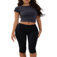 thumbnail image 2 of Pantalons de Manchette Extensibles à Taille Moyenne pour Femmes, 2 of 9
