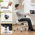 thumbnail image 4 of Ergonomic Mesh Office Chair – High Back, Adjustable Lumbar Support, Removable Headrest, Reverse-Up Armrests, Wide Seat, 300lbs Capacity, Swivel Rocking, White Frame | Khaki Network, 4 of 7