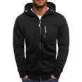 thumbnail image 1 of Kmbangi Hooded Jacket+Solid Color Long Sleeve Sweatshirt with Zipper Pocket, 1 of 4