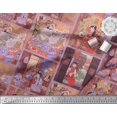 thumbnail image 2 of Soimoi Polyester Crepe Fabric Flower Vase,Cat & Girl Patchwork Decor Fabric Printed Yard 52 Inch Wide, 2 of 3