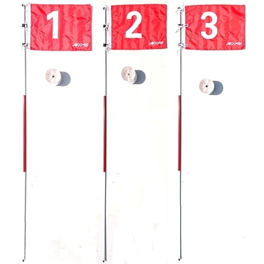 Great Gift - A99 Golf Practice Golf Hole Pole Cup Flag Stick Putting Green Flagstick Backyard Putting Chipping Pitching Aids Practice (3sets Flag #1, 2, 3)
