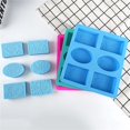 thumbnail image 3 of Bovemsi Cake Molds 6 Cavity Rectangle Oval Silicone Handmade DIY Soap Making Craft Blue, 3 of 4