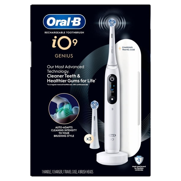 Oral−B IOM82A10WT WHITE Oral-B iO Series 9 Electric Toothbrush with 4 Brush Heads, White