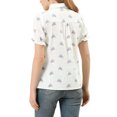 thumbnail image 3 of INSPIRE CHIC Haut Fleuri en Coton pour Femme à Manches Bouffantes Volantées, Col Peter Pan, pour l'Été, Tenue Décontractée, TG Blanc, 3 of 7