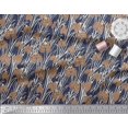 thumbnail image 1 of Soimoi Blue Silk Fabric Dot & Flower Hand Drawn Decor Fabric Printed BTY 42 Inch Wide, 1 of 3