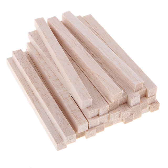 yuksok Square Balsa Stick Unfinished Stick Rod 100mm 30 Pieces 100mm