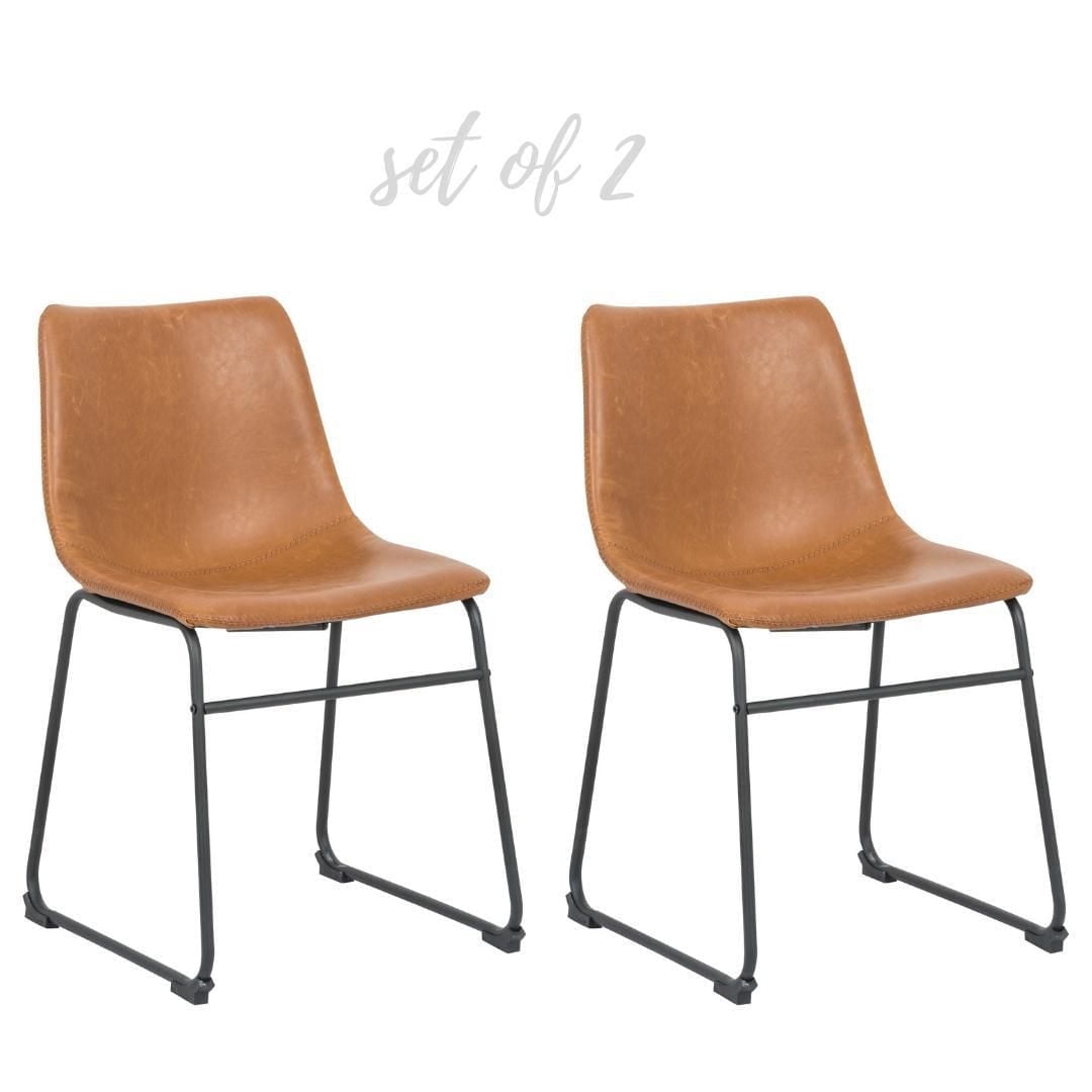 Modern Ani Armless Dining Chairs – Upholstered, Sleek Mid-Century Design, Sturdy Build Set of 2