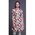 thumbnail image 3 of Bimba Kurtis Courtes pour Femmes Imprimées à Col Mandarin Robe à Manches Retroussables, 3 of 6
