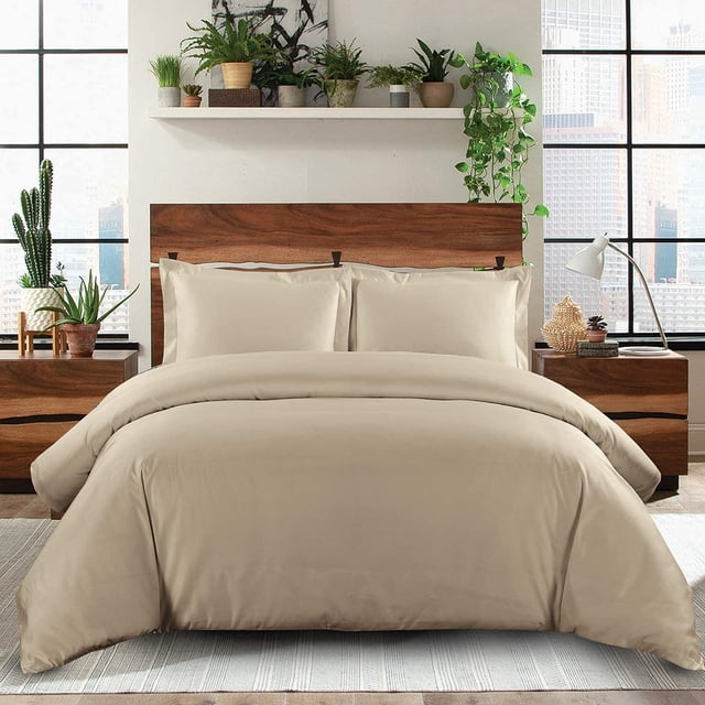 800 TC 100% Egyptian Cotton Duvet Cover Zipper Closur Ultra Soft Durable and Fade Resistant Solid Pattern