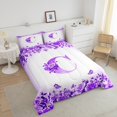 thumbnail image 4 of Erosebridal Ensemble de Literie Monogrammée pour Lit Simple, Couette Personnalisée avec Initiale, Décoration avec Lettre, Réversible, Légère, 2 Pcs, 4 of 8