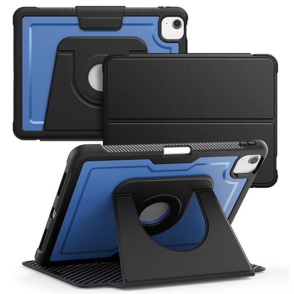 FJLBDE Étui pour iPad Air 11 Pouces M3 2025/M2 2024 (7e/6e Gén.), Support Rotatif à 360, Étui de Protection pour iPad avec Réveil/sommeil Automatique, Bleu