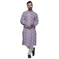 thumbnail image 4 of Atasi Kurta Pyjama de Fête pour Hommes Col Mandarin Manches Longues Kurta Pyjama Ethnique, 4 of 5