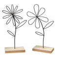 thumbnail image 2 of Luzkey 2 Pieces Decorative Flower Statue Iron Flower Sculpture Spring Decoration Ornament Flower Arrangement for Dining Table Office, 2 of 8