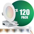 thumbnail image 1 of QPLUS 4Inch LED Recessed Slim Pot Light with Junction Box, 10W (=75W), 750 Lumens, Dimmable, IC Rated, ETL, Energy Star (4CS, 120 Pack), 1 of 5