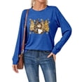 thumbnail image 2 of Chemises à Manches Longues pour Femmes Coton Graphique Hauts à Manches Longues pour Femmes Chic Décontracté Printemps 2026 T-Shirt de Noël pour Femme T-Shirt à Imprimé Lettres de Noël T-Shirt Graphique Arbre de Noël Col Rond Haut à Manches Longues P, 2 of 6