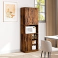 thumbnail image 4 of Costway Armoire de Rangement de Cuisine Garde-Manger 65,5 Pouces de Haut, Meuble Moderne avec Support pour Micro-Ondes Marron, 4 of 10