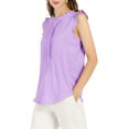 thumbnail image 4 of INSPIRE CHIC Women's Sleeveless Blouse Ruffled Pleated Wear-to-Work Chic Blouse M Lavender, 4 of 8