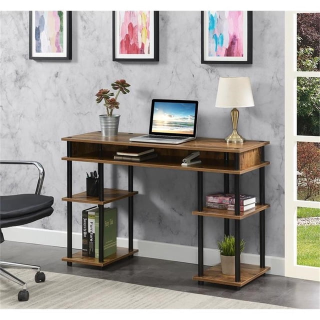 Designs2Go Bureau d'Étudiant Sans Outils avec Étagères, Fini Bois Muscade
