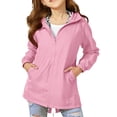 thumbnail image 1 of XXWXYD Manteau de Pluie Imperméable Léger pour Adolescentes à Fermeture Éclair, Coupe-Vent à Capuche, Poches Extérieures, Imperméable de Randonnée et de Camping, 1 of 7