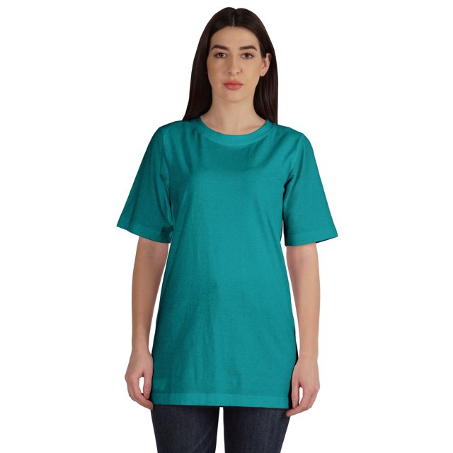 Inkmeso T-Shirt Basique en Coton à Col Rond pour Femmes Coupe Ample Décontracté Long Haut d'Entraînement