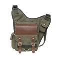 thumbnail image 1 of Mens Vintage Canvas Shoulder Messenger Bag Chest Leather Patchwork Messenger Bag(255ARMYGREEN), 1 of 5