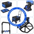 thumbnail image 3 of Cherish Diable Pliant 2-en-1 avec Panier – Chariot Plateforme de 330 Lb avec 4 Roues et Poignée Rétractable, Bleu, 3 of 7