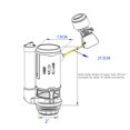 thumbnail image 4 of Side Press Double-Rangée Drain Robinet de Chasse d'Eau Ensemble de Valve Ensemble Toilette Réservoir Bouton Universel Chasse d'Eau, 4 of 6