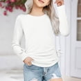 thumbnail image 2 of Plebaso Chemises à Manches Longues pour Filles avec Cordon de Serrage Col Rond Blouses Décontractées Mode Tunique pour Enfants Filles, 2 of 7