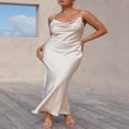 thumbnail image 4 of Women‘s Long Bodycon Dress with Spaghetti Straps, 4 of 8