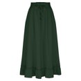 thumbnail image 4 of Bovxnpu Plus Size Skirts For Women, Womens Summer Midi Skirts Ruffle Flowy A-Line Long Skirt with Pockets, Womens Elastic Waist Drawstring Pleated Mid Skirt XXL, 4 of 5