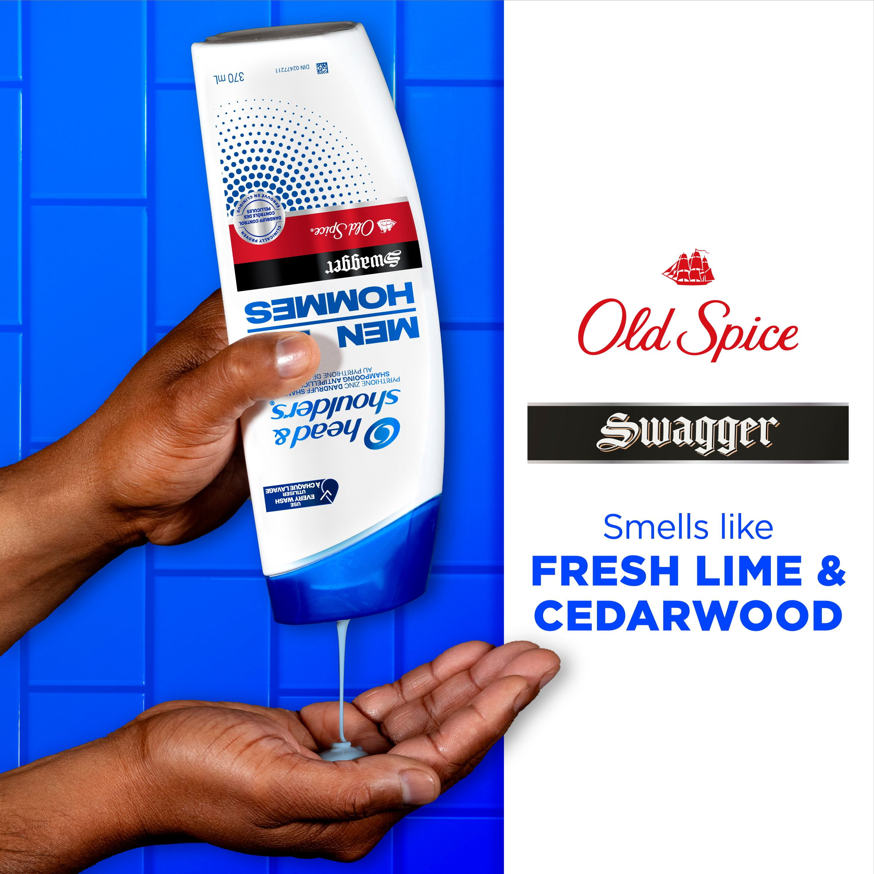 Head and Shoulders Mens 2 1 Dandruff Shampoo Conditioner, Anti-Dandruff Treatment, Old Spice Swagger for Daily Use, Paraben Free, 835ML