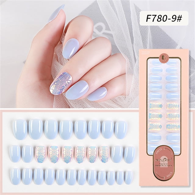 EGNMCR Press on Nails The New Wearable Nail Long Tip-shaped Detachable Reusable Fake Nail Wear Patch Lazy fixed