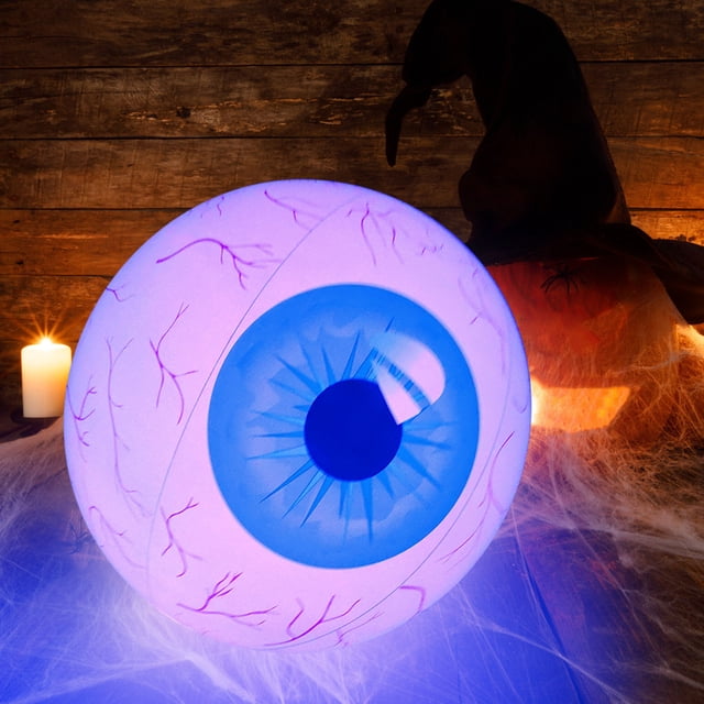EGNMCR Halloween Decorations, Halloween Ornaments, Halloween Gifts Halloween Eyeball Inflatable 15.7 Inch Luminous Color Changing Party Decoration Decorative ball