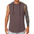 thumbnail image 1 of Vest for Men, Mens Casual Fashion Solid Quick Drying Drawstring Hooded Sleeveless Tops, 1 of 2
