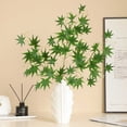 thumbnail image 1 of EGNMCR Halloween Decorations, Thanksgiving Decorations 1 PCS Fall Decor Artificial Silk Maple Leaves Branches Set 35.43 Inch Fall Stems Faux Maple Leaves For Wedding Bouquet Table Maple Leaf Bunch, 1 of 6